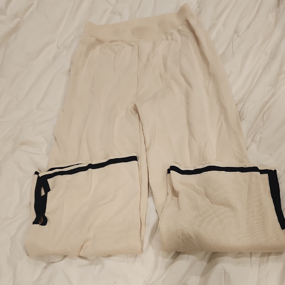 Kids Cream Pants with Black Trim